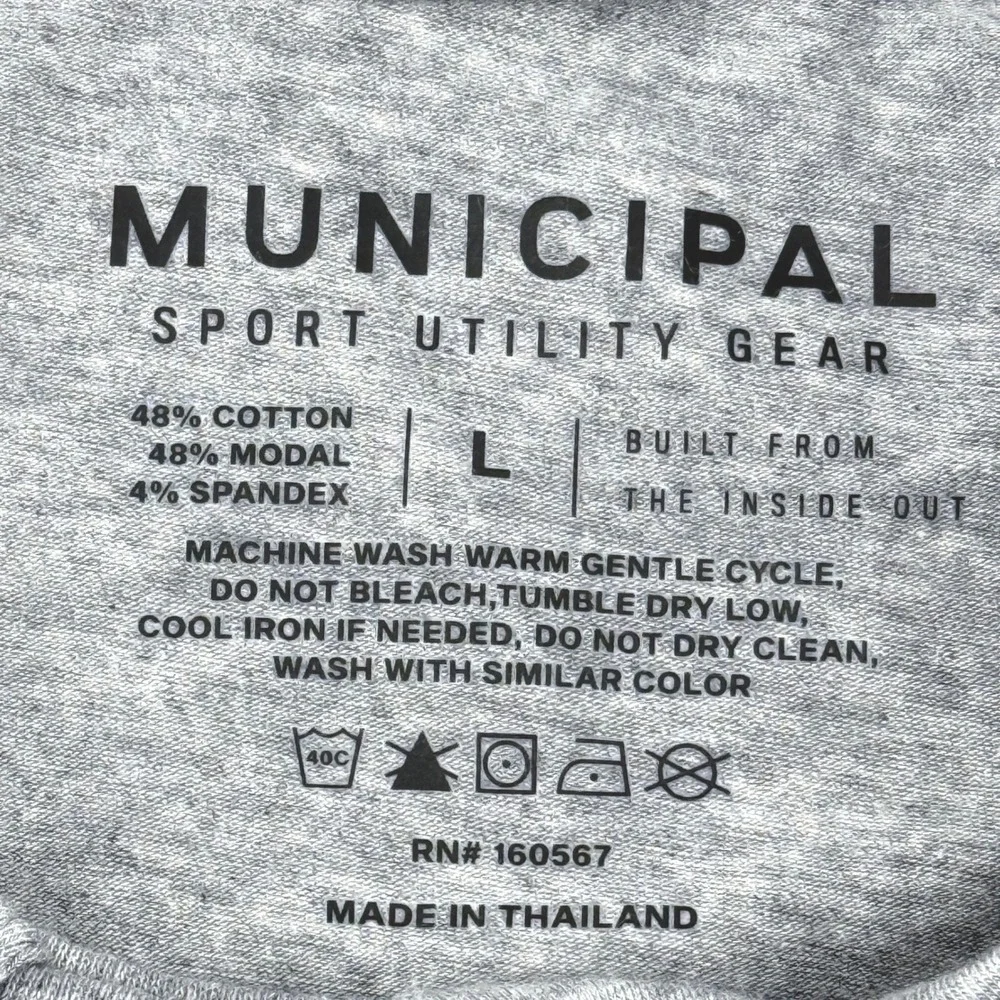 Municipal Sport Utility Gear V-Neck Polo Shirt Mens Large Gray Short‎ Sleeve
